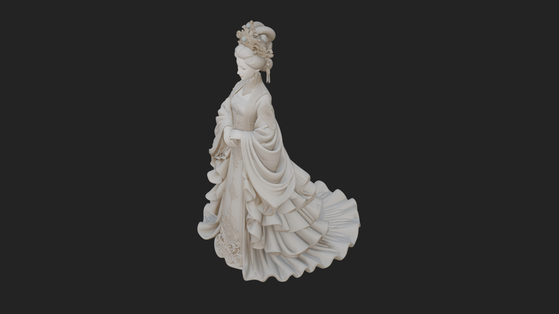 Chinese Empress Statue Design 12 3D Print Model 3D Model