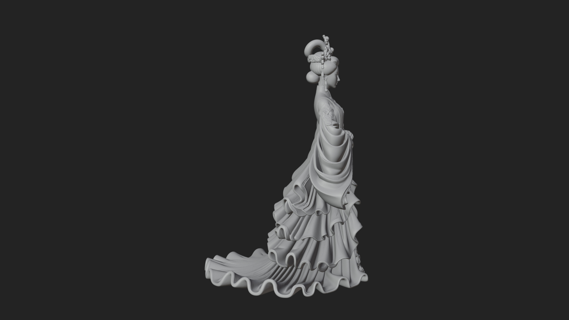 Chinese Empress Statue Design 12 3D Print Model 3D Model