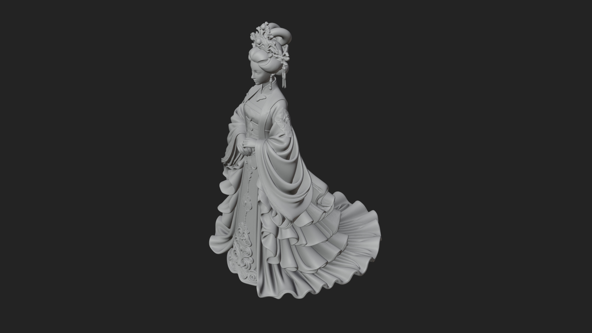 Chinese Empress Statue Design 12 3D Print Model 3D Model