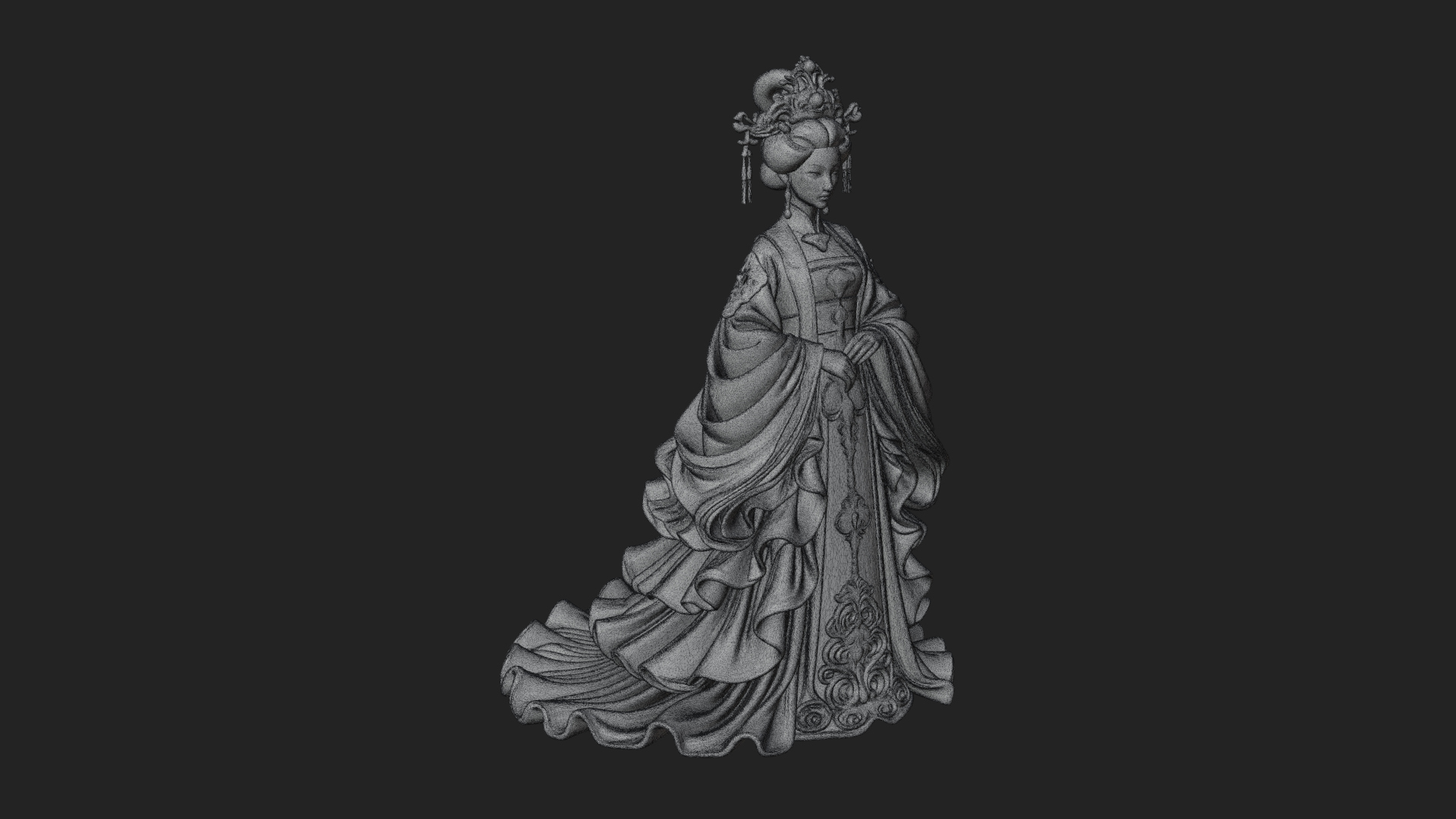 Chinese Empress Statue Design 12 3D Print Model 3D Model
