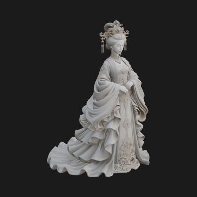 Chinese Empress Statue Design 12 3D Print Model