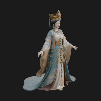 Chinese Empress Statue Design 13 3D Print Model