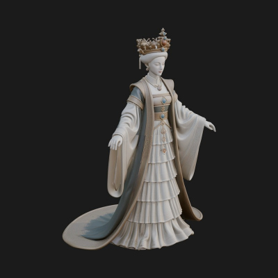 Chinese Empress Statue Design 14 3D Print Model
