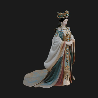 Chinese Empress Statue Design 15 3D Print Model