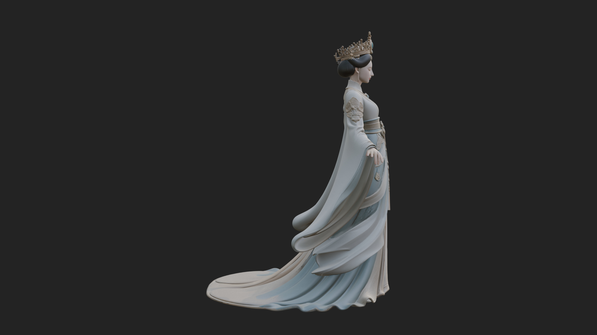 Chinese Empress Statue Design 16 3D Print Model 3D Model