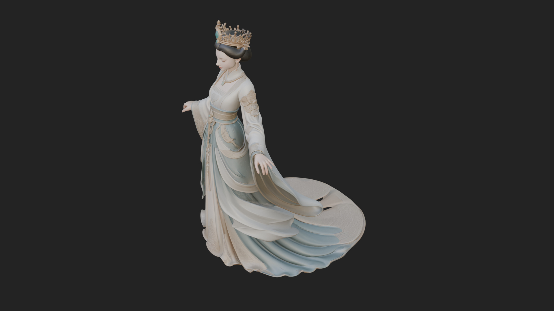 Chinese Empress Statue Design 16 3D Print Model 3D Model