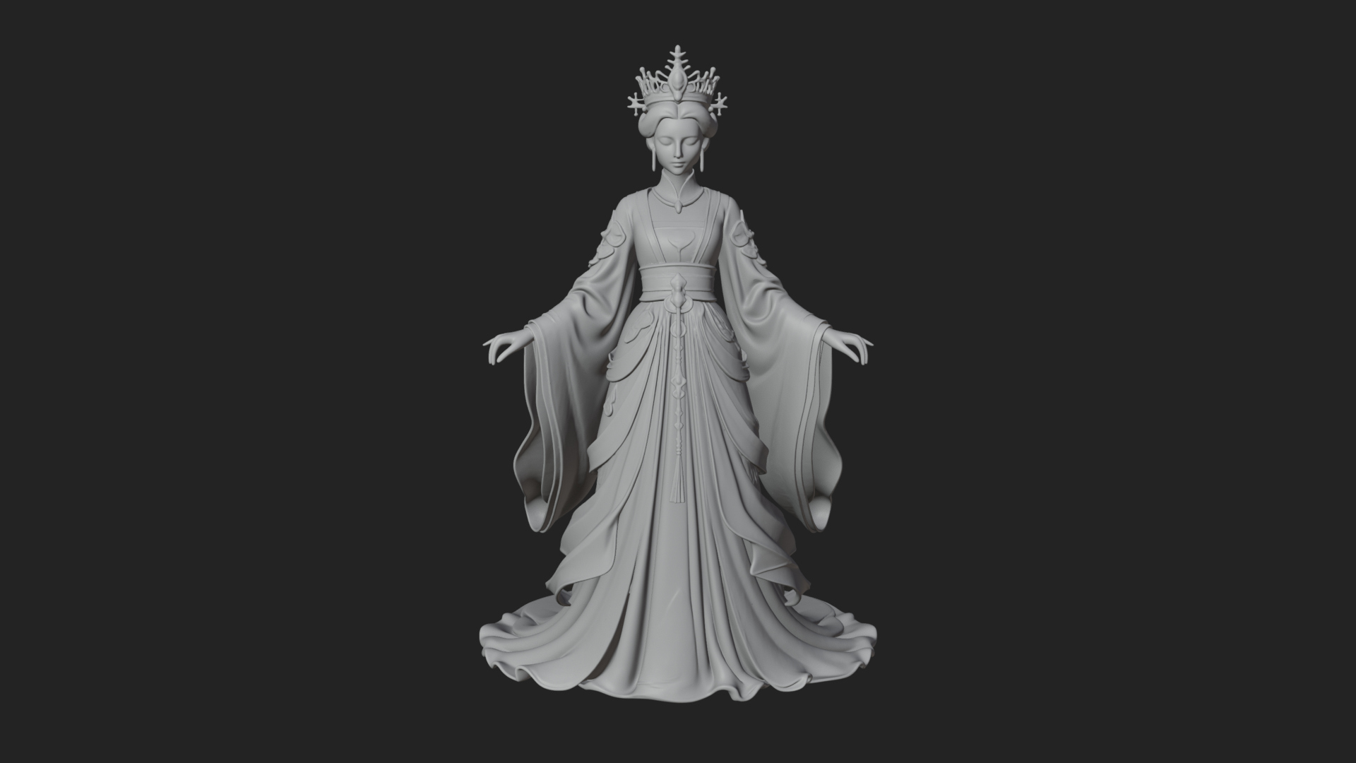 Chinese Empress Statue Design 16 3D Print Model 3D Model