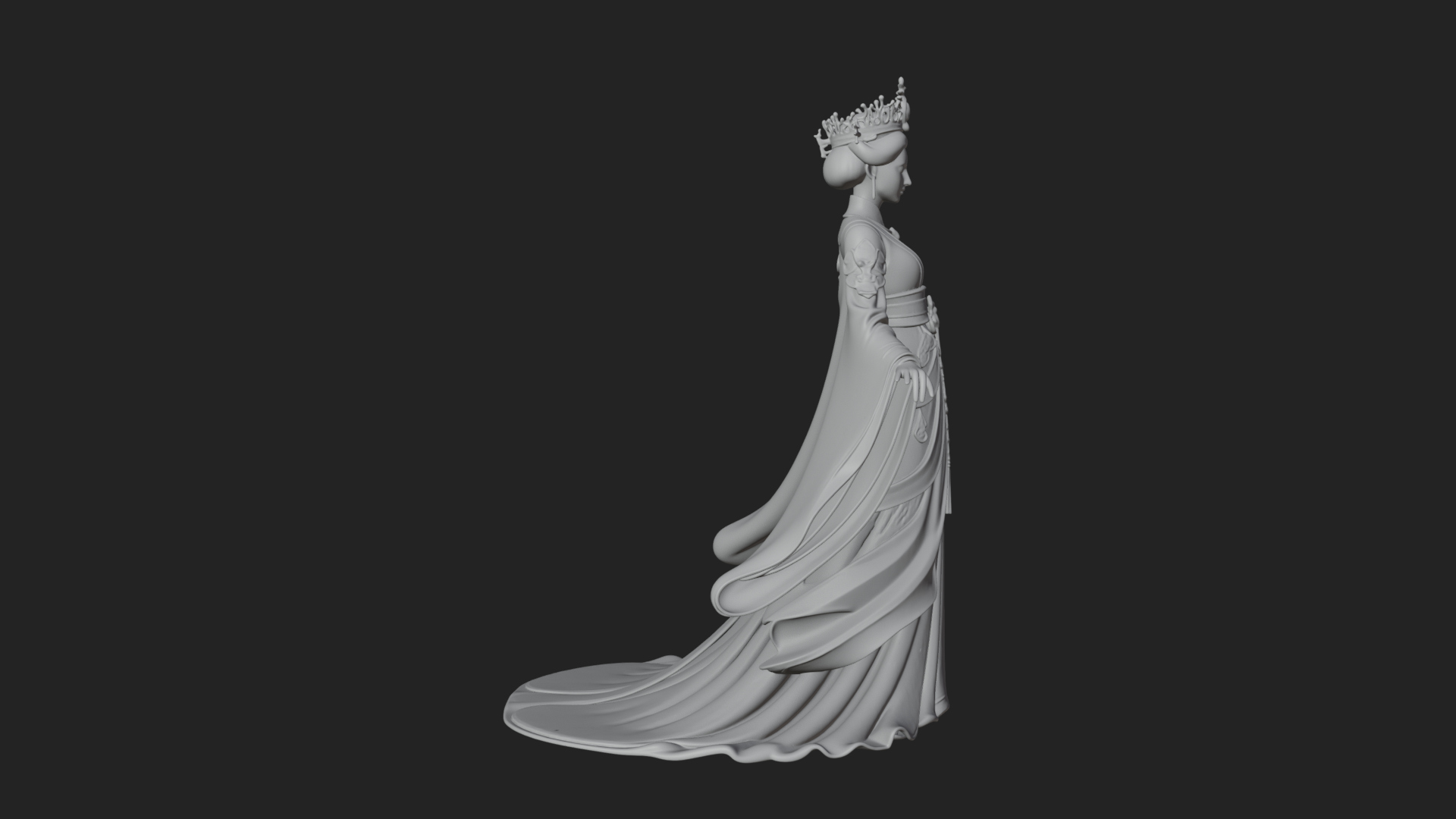 Chinese Empress Statue Design 16 3D Print Model 3D Model