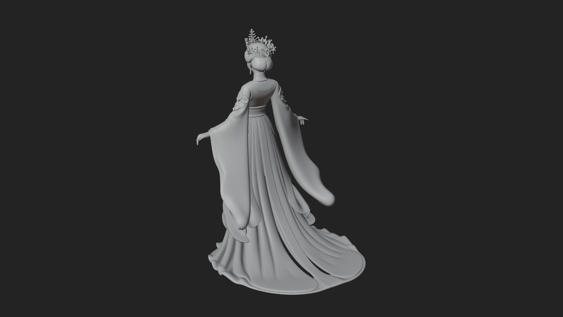 Chinese Empress Statue Design 16 3D Print Model 3D Model