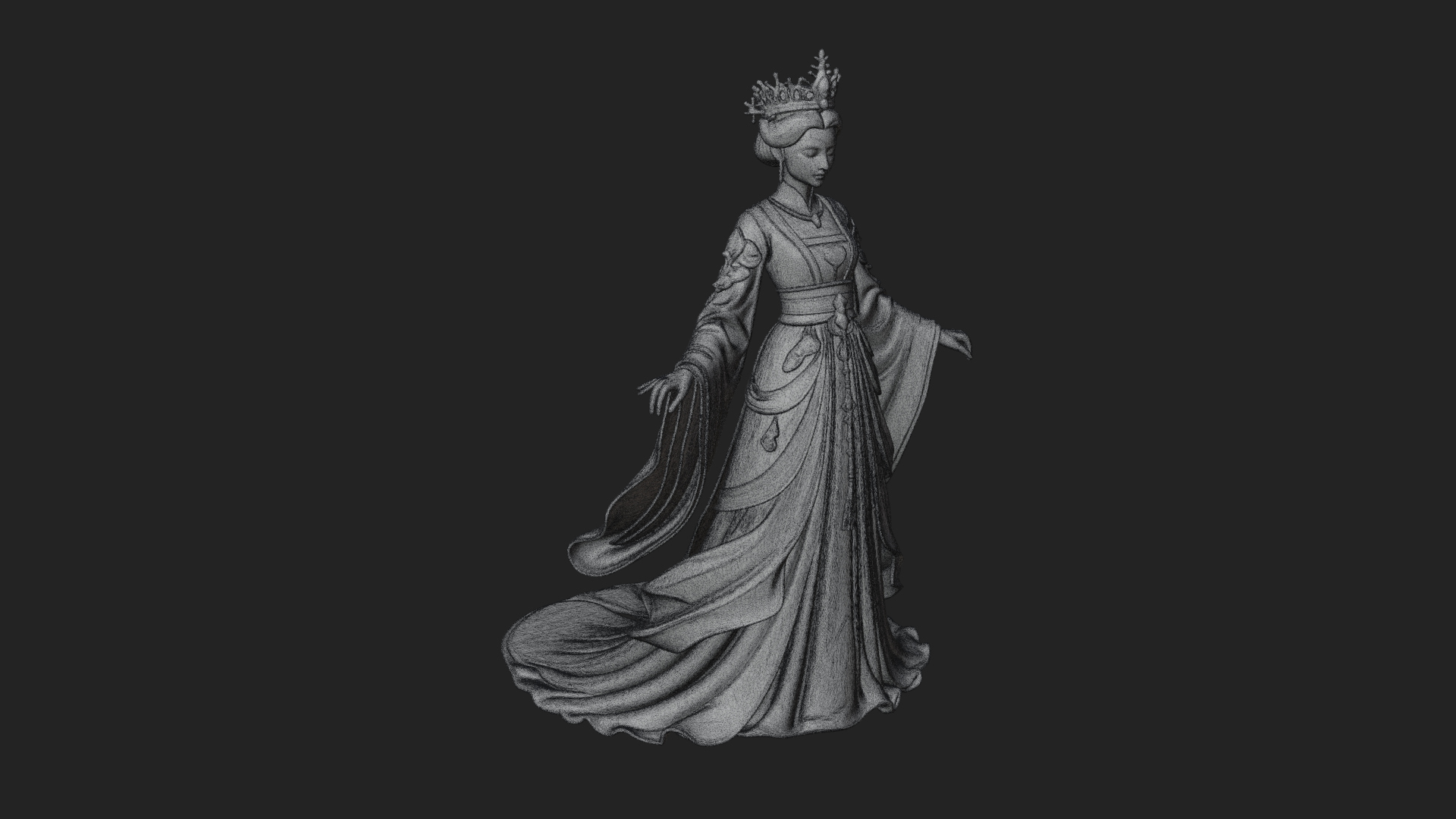 Chinese Empress Statue Design 16 3D Print Model 3D Model