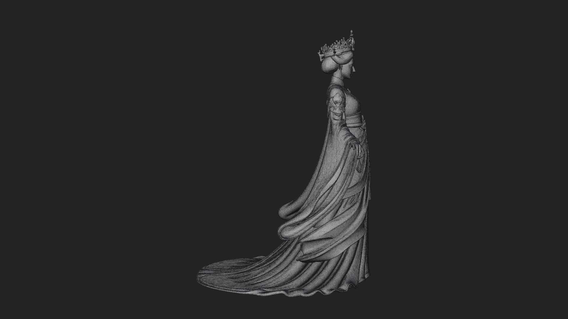Chinese Empress Statue Design 16 3D Print Model 3D Model