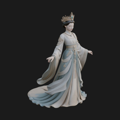 Chinese Empress Statue Design 16 3D Print Model