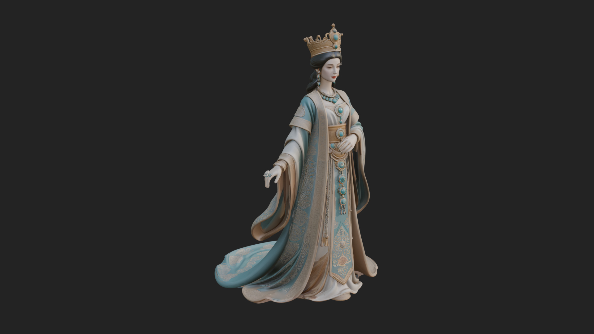 Chinese Empress Statue Design 17 3D Print Model 3D Model