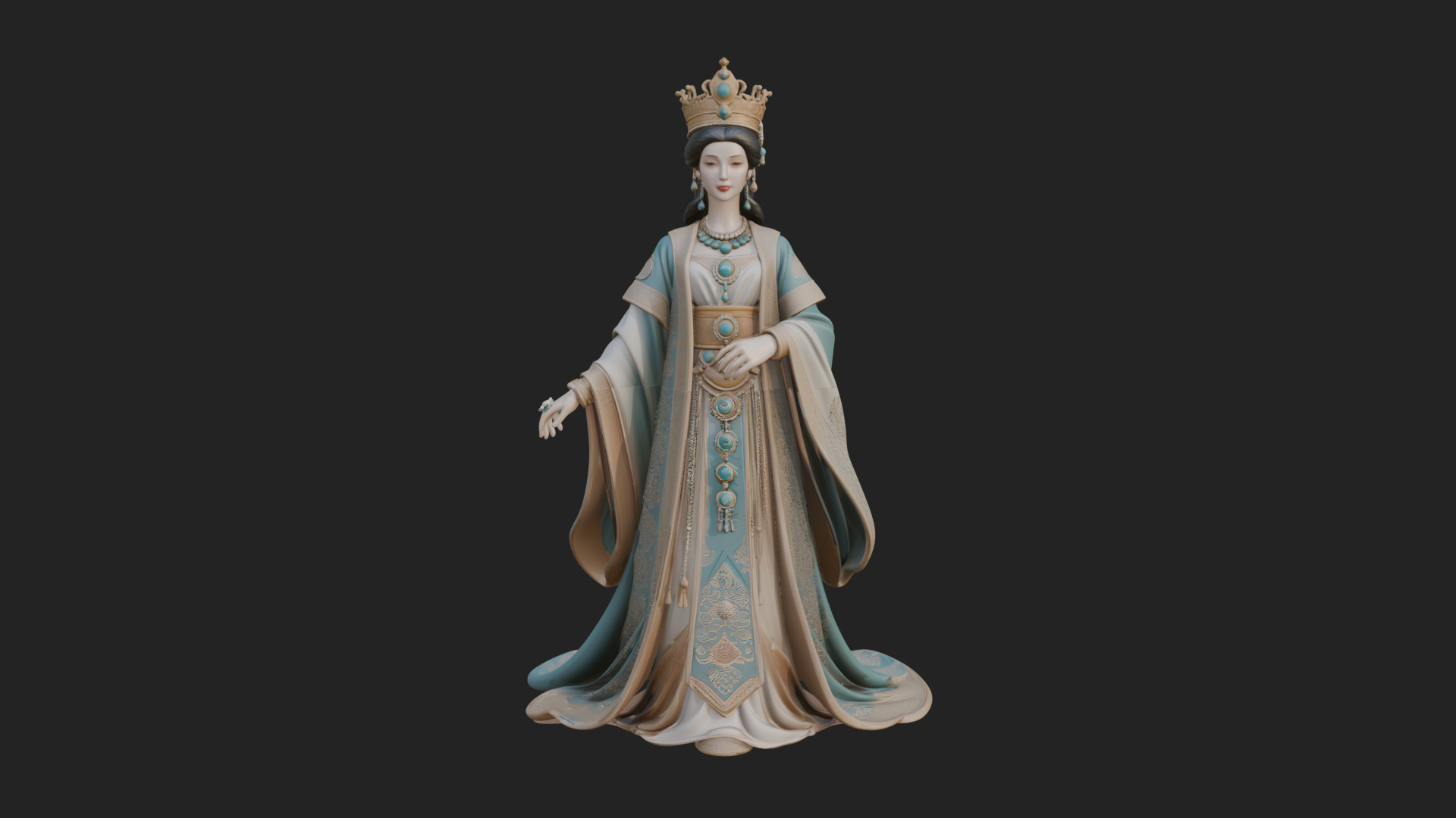 Chinese Empress Statue Design 17 3D Print Model 3D Model