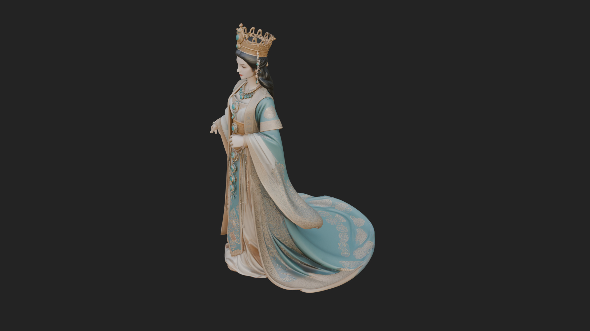Chinese Empress Statue Design 17 3D Print Model 3D Model