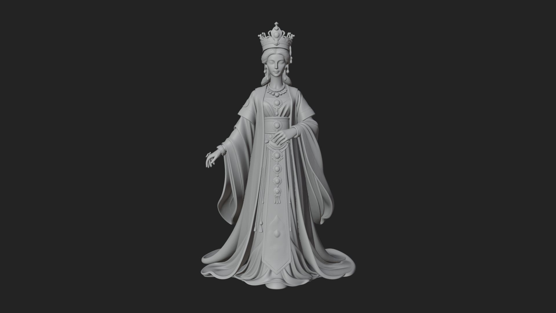 Chinese Empress Statue Design 17 3D Print Model 3D Model