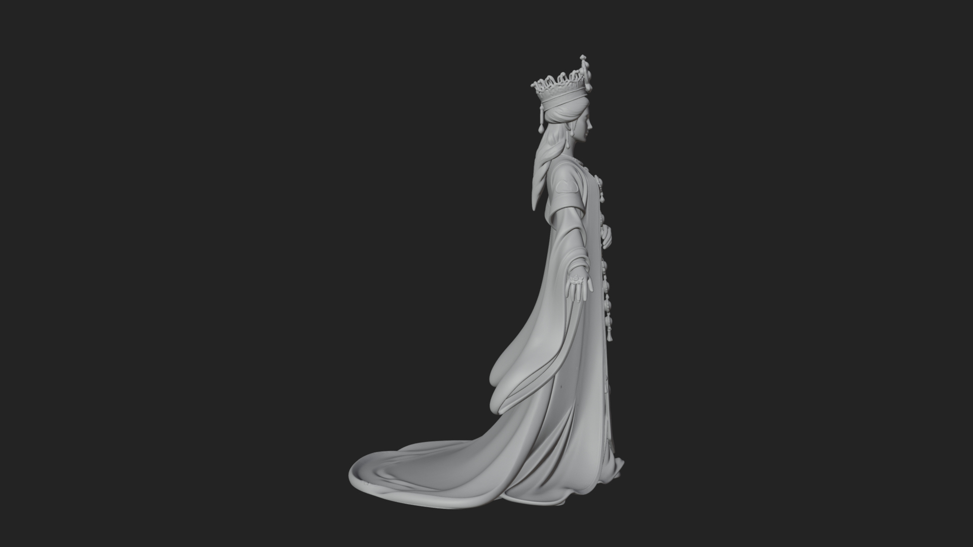 Chinese Empress Statue Design 17 3D Print Model 3D Model