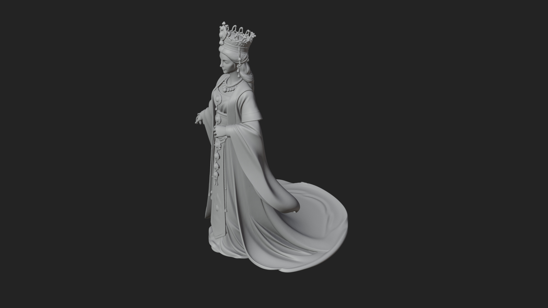 Chinese Empress Statue Design 17 3D Print Model 3D Model
