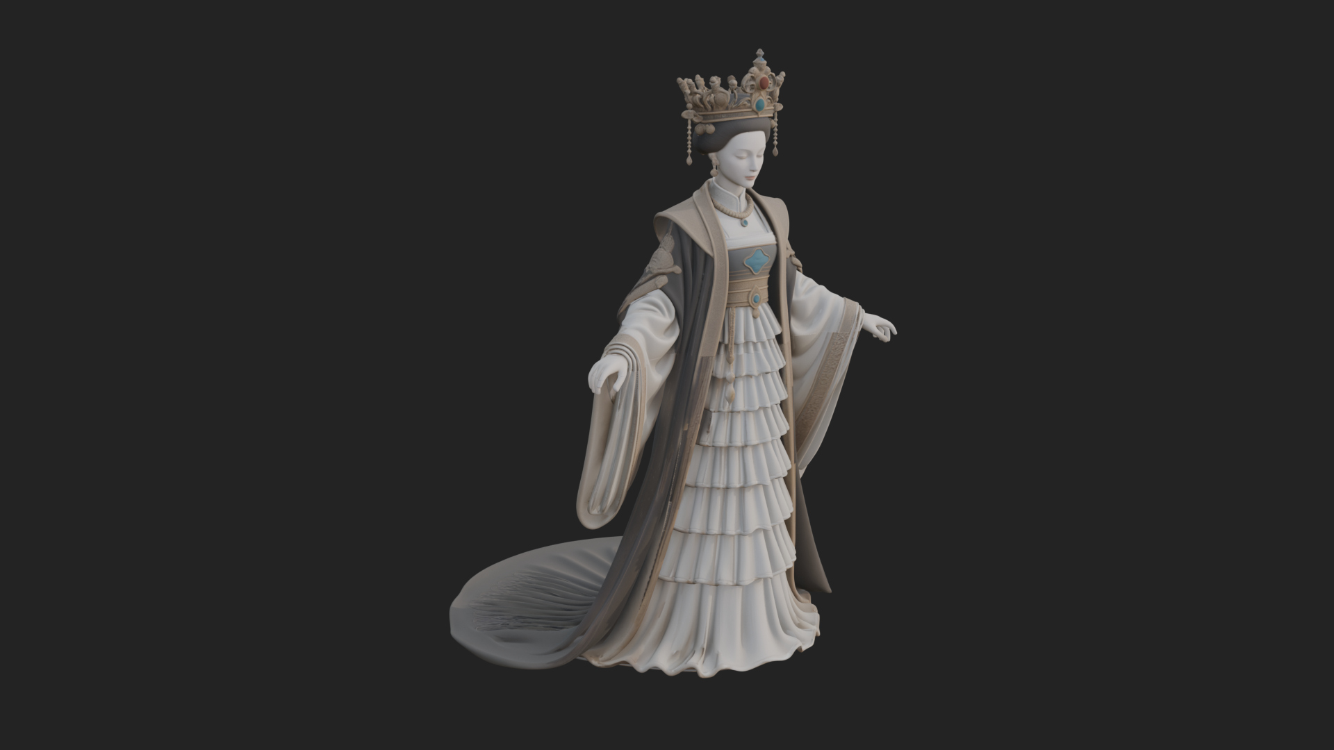 Chinese Empress Statue Design 18 3D Print Model 3D Model