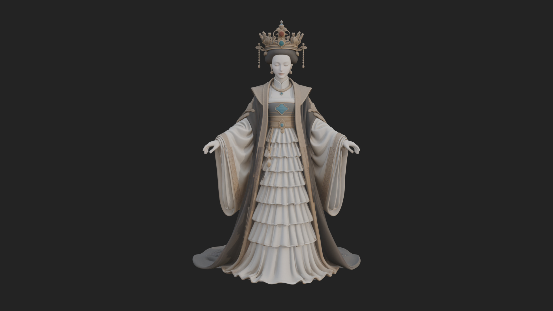 Chinese Empress Statue Design 18 3D Print Model 3D Model
