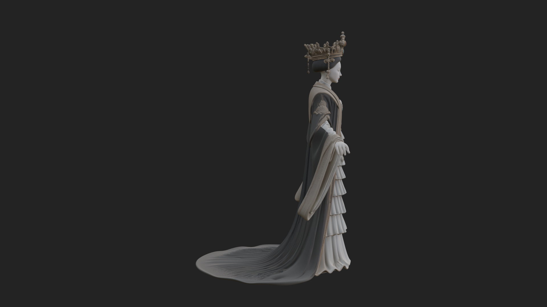 Chinese Empress Statue Design 18 3D Print Model 3D Model