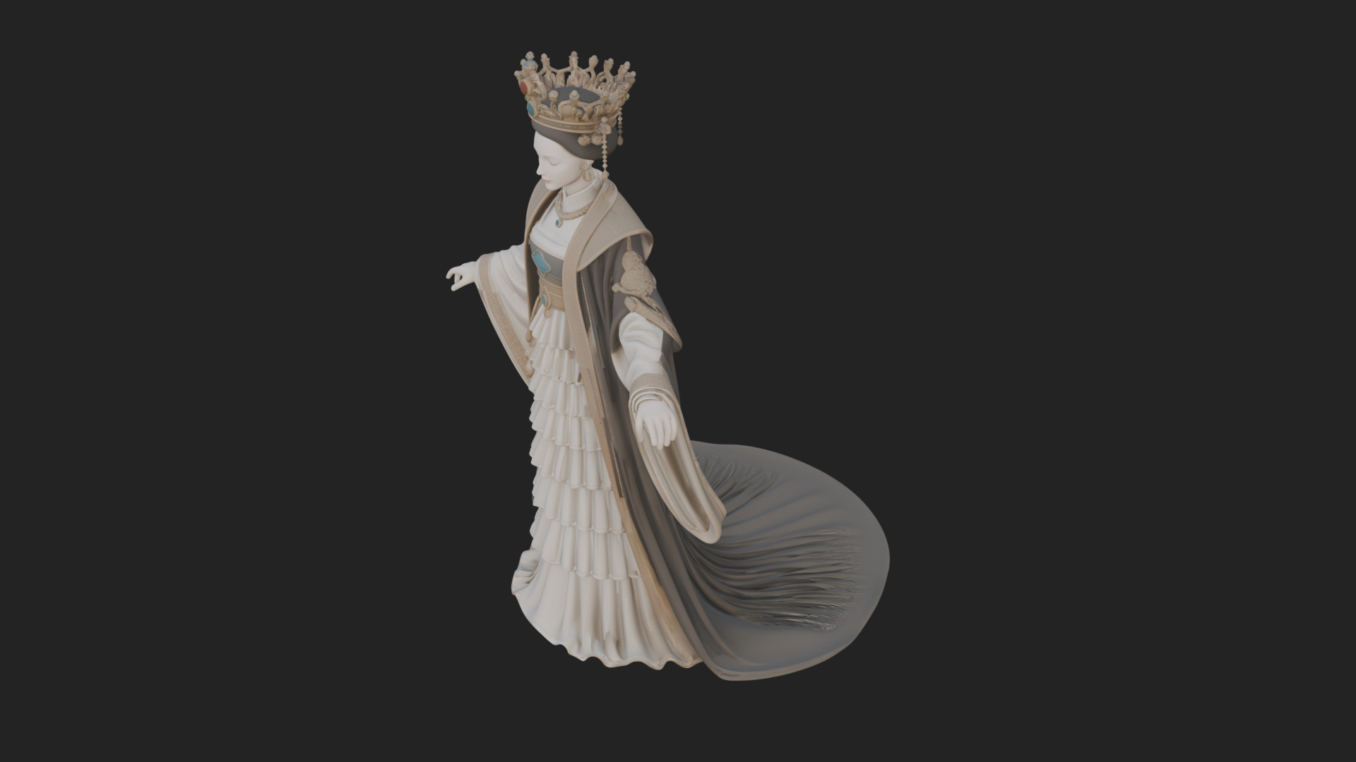 Chinese Empress Statue Design 18 3D Print Model 3D Model
