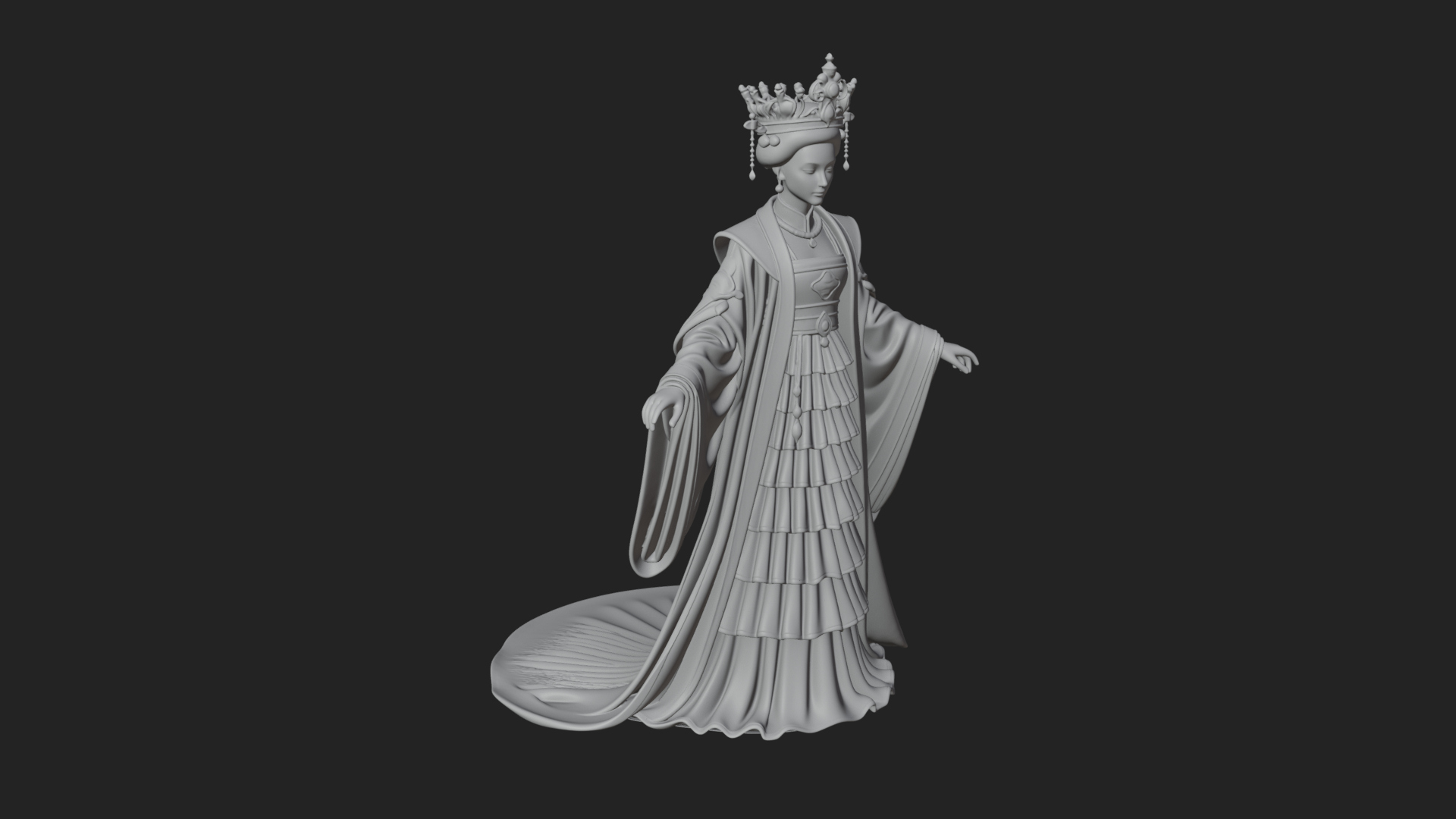 Chinese Empress Statue Design 18 3D Print Model 3D Model