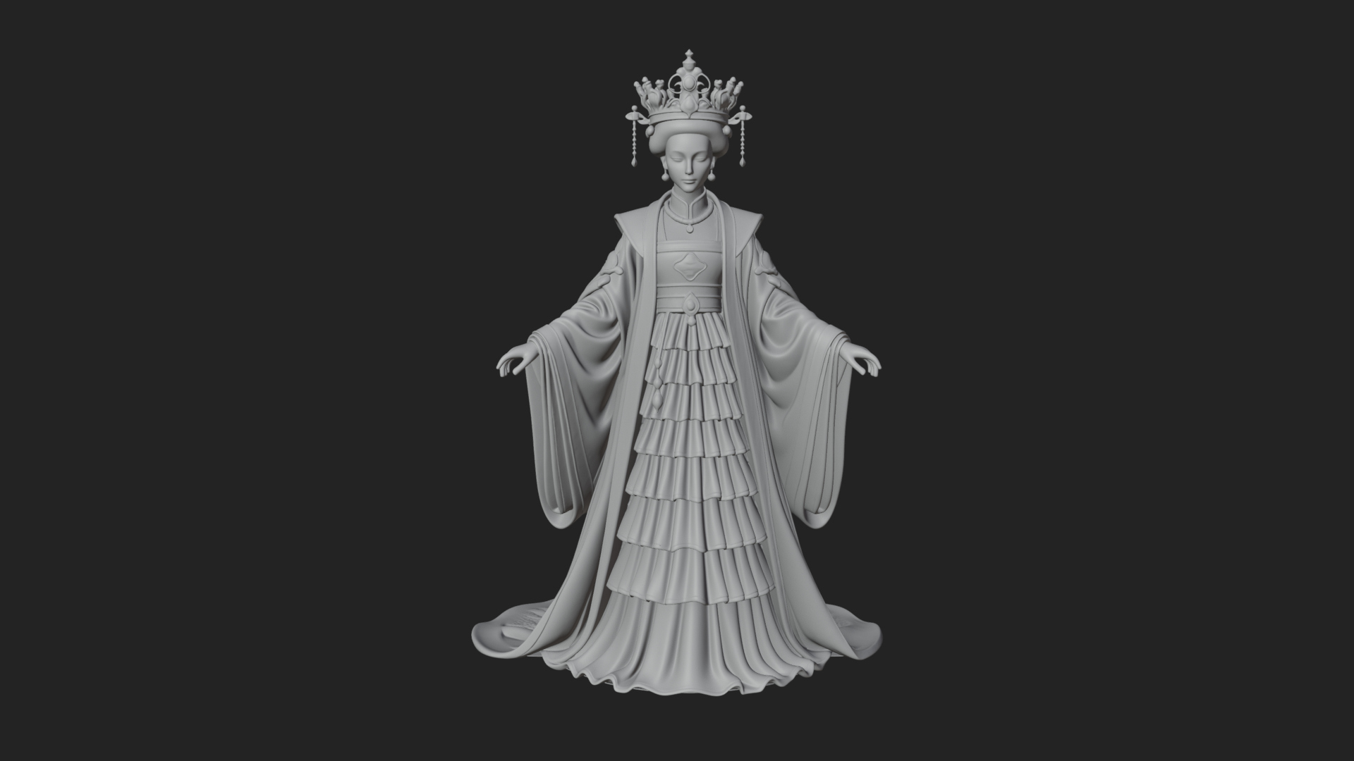 Chinese Empress Statue Design 18 3D Print Model 3D Model