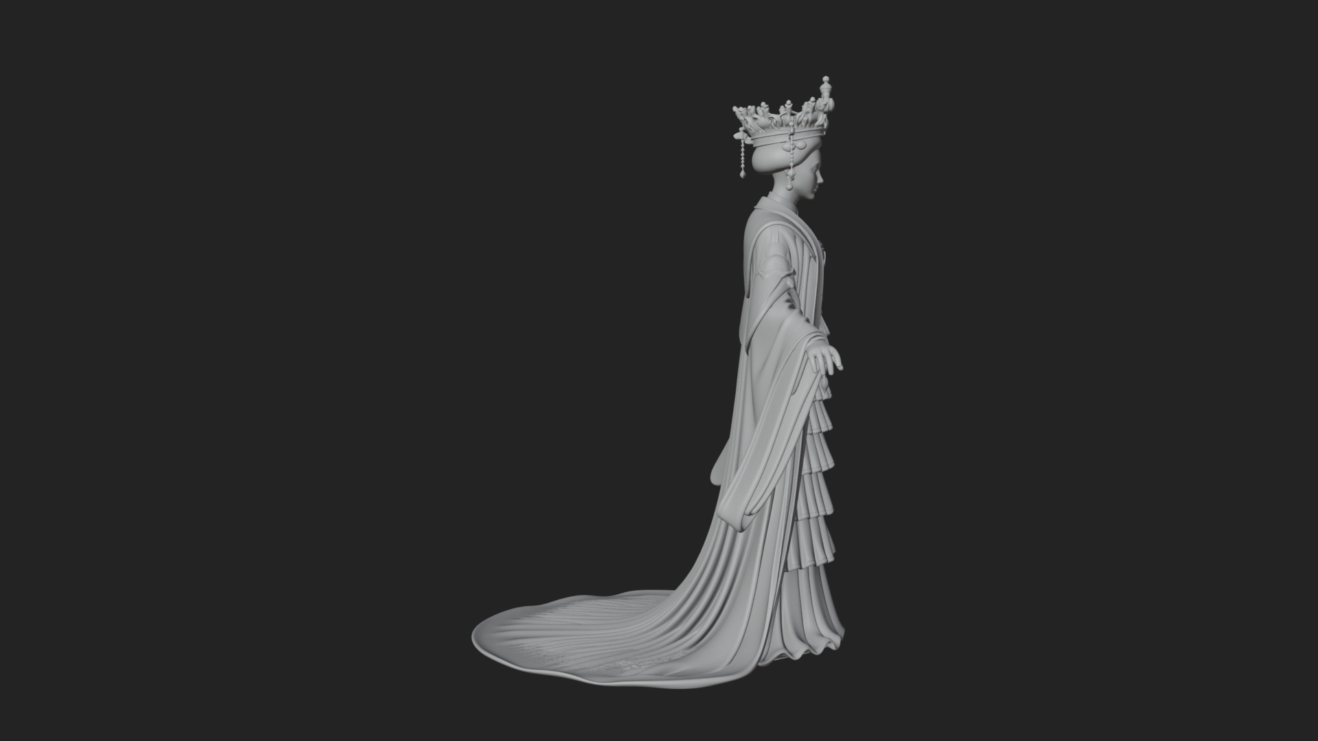 Chinese Empress Statue Design 18 3D Print Model 3D Model