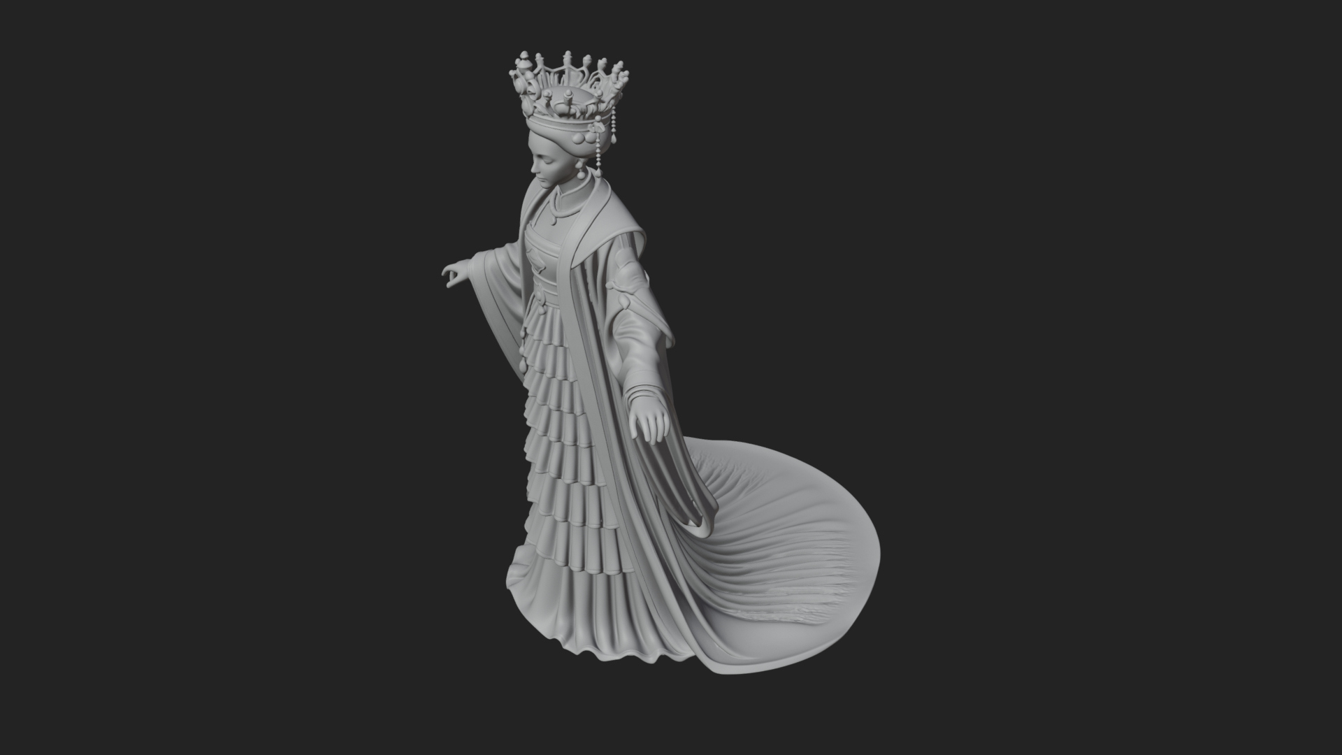 Chinese Empress Statue Design 18 3D Print Model 3D Model