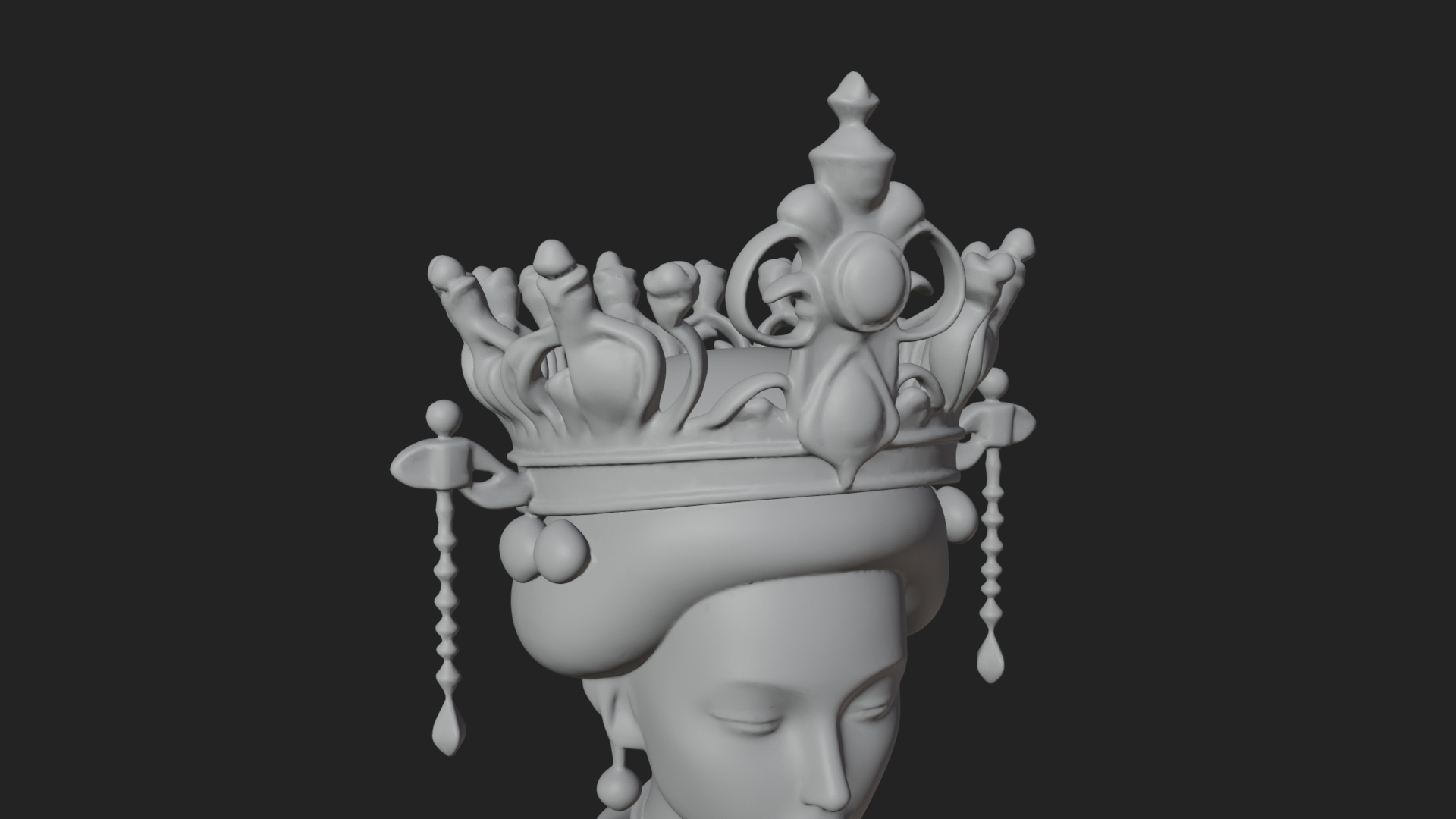 Chinese Empress Statue Design 18 3D Print Model 3D Model