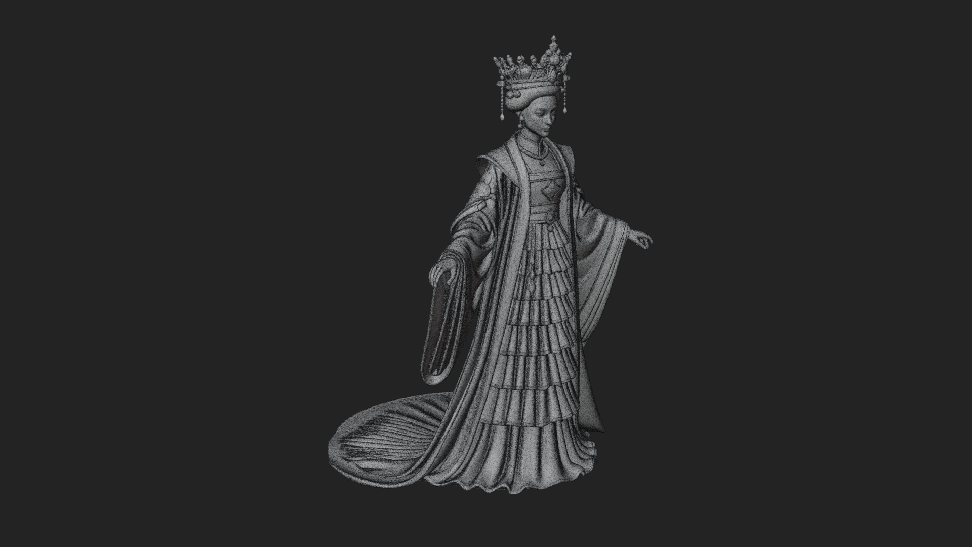 Chinese Empress Statue Design 18 3D Print Model 3D Model