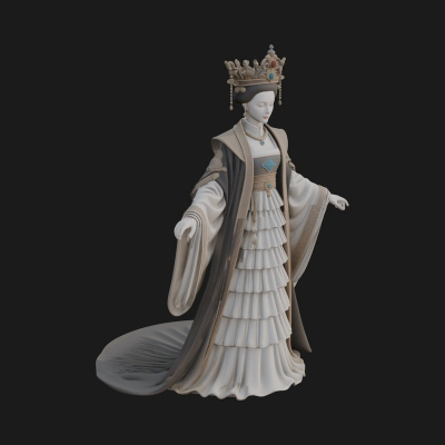 Chinese Empress Statue Design 18 3D Print Model