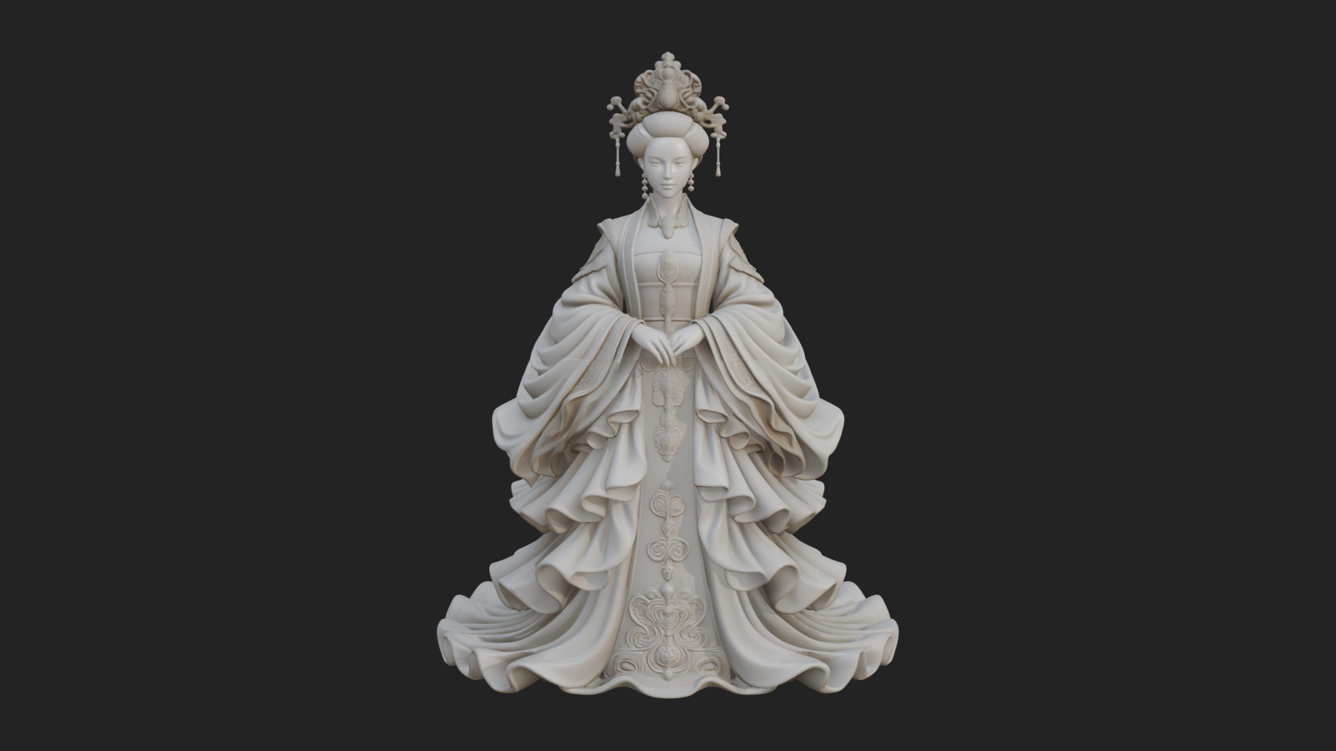 Chinese Empress Statue Design 19 3D Print Model 3D Model