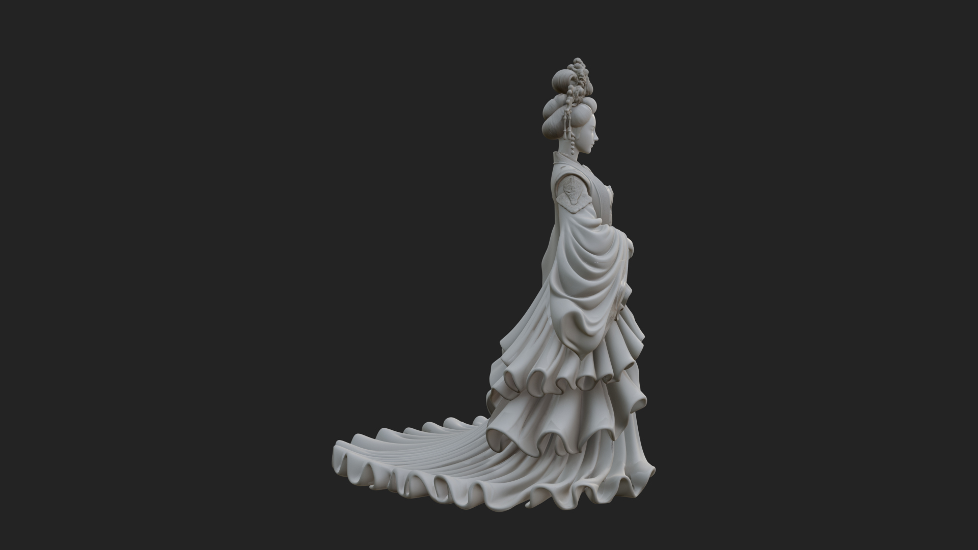 Chinese Empress Statue Design 19 3D Print Model 3D Model