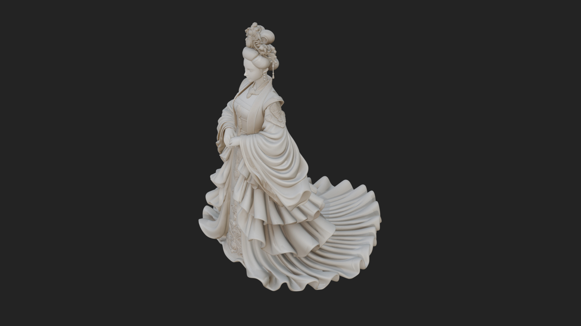 Chinese Empress Statue Design 19 3D Print Model 3D Model