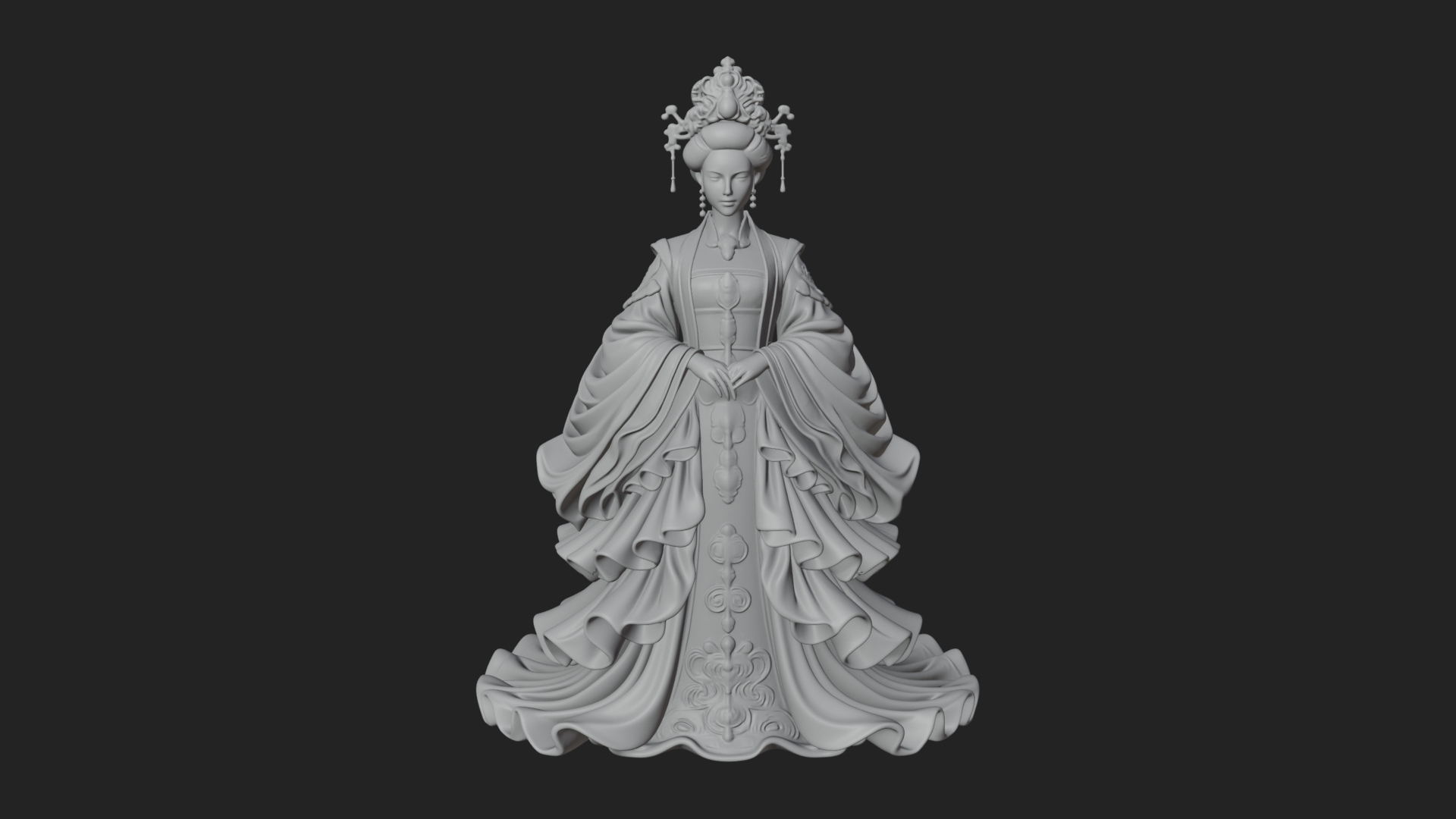 Chinese Empress Statue Design 19 3D Print Model 3D Model