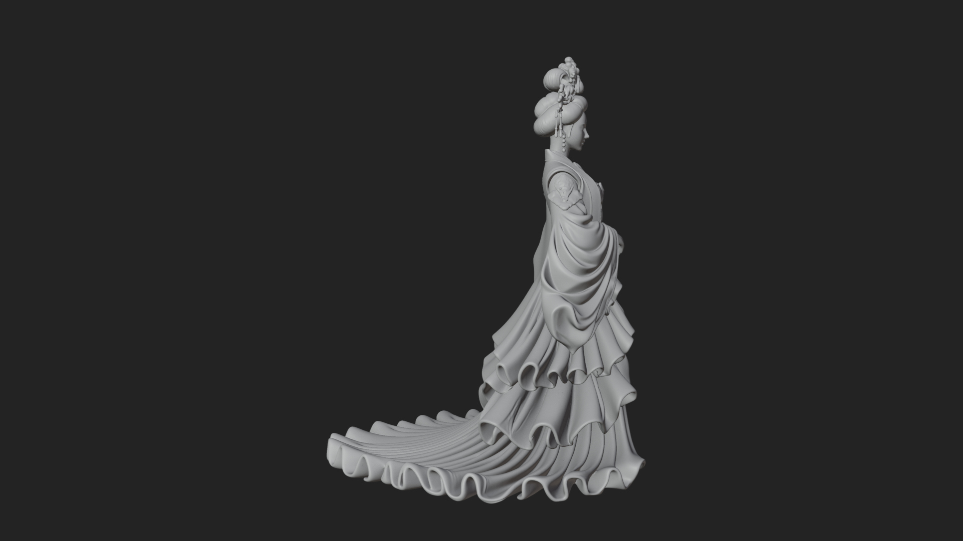 Chinese Empress Statue Design 19 3D Print Model 3D Model