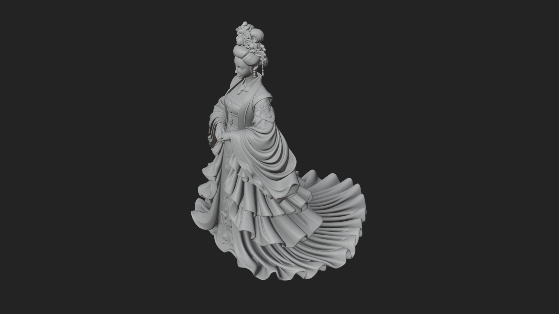 Chinese Empress Statue Design 19 3D Print Model 3D Model