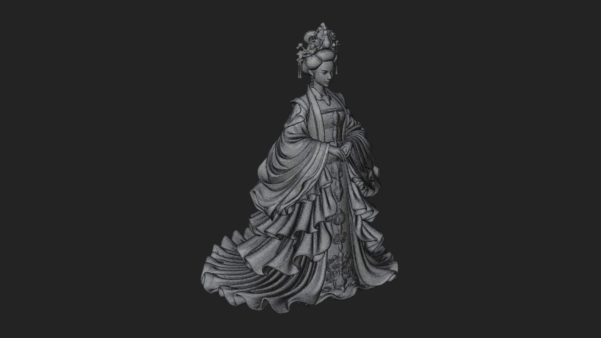 Chinese Empress Statue Design 19 3D Print Model 3D Model