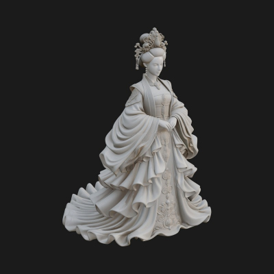 Chinese Empress Statue Design 19 3D Print Model