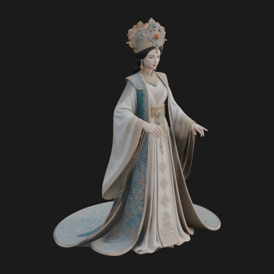 Chinese Empress Statue Design 2 3D Print Model