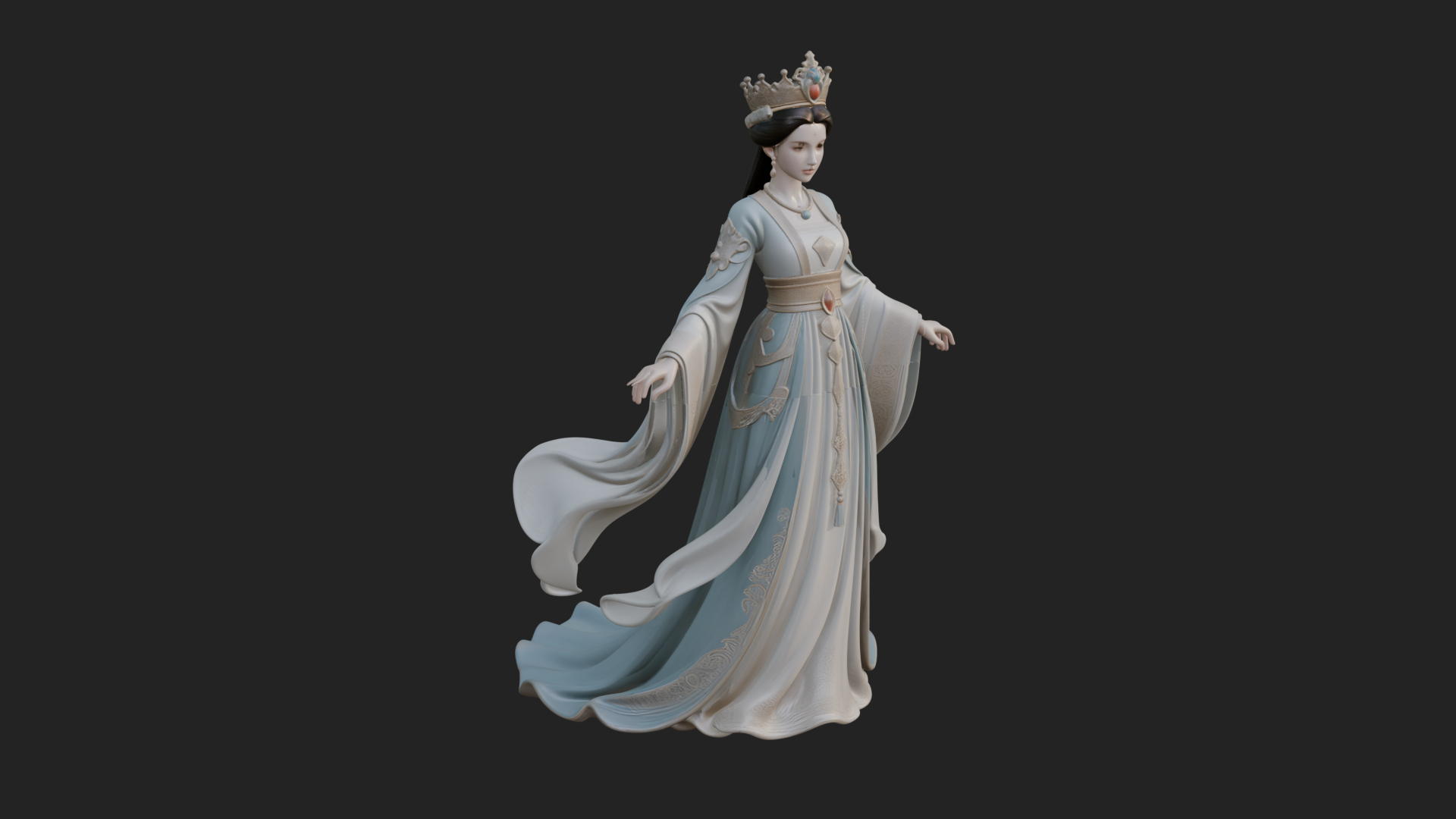 Chinese Empress Statue Design 20 3D Print Model 3D Model