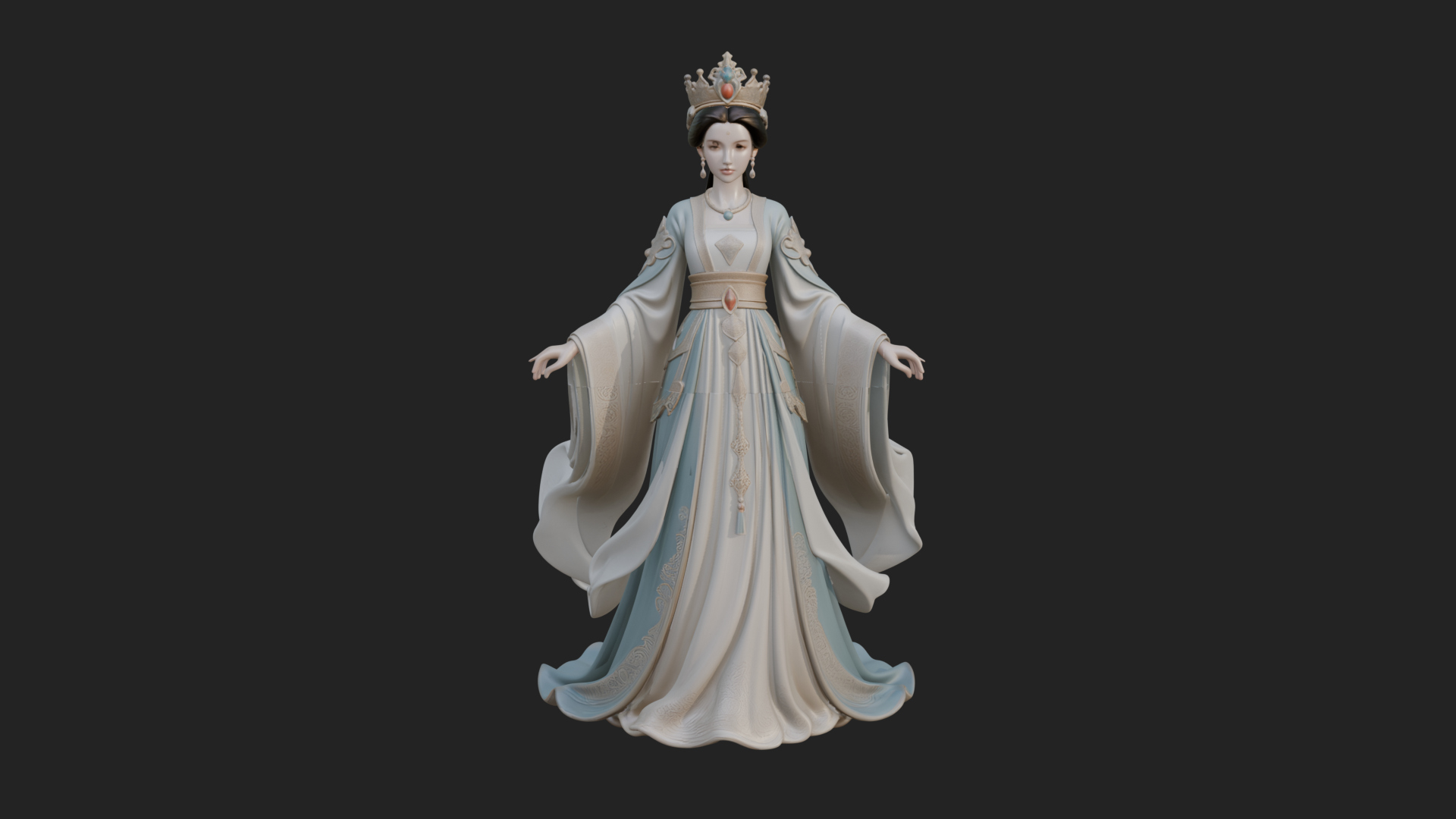 Chinese Empress Statue Design 20 3D Print Model 3D Model