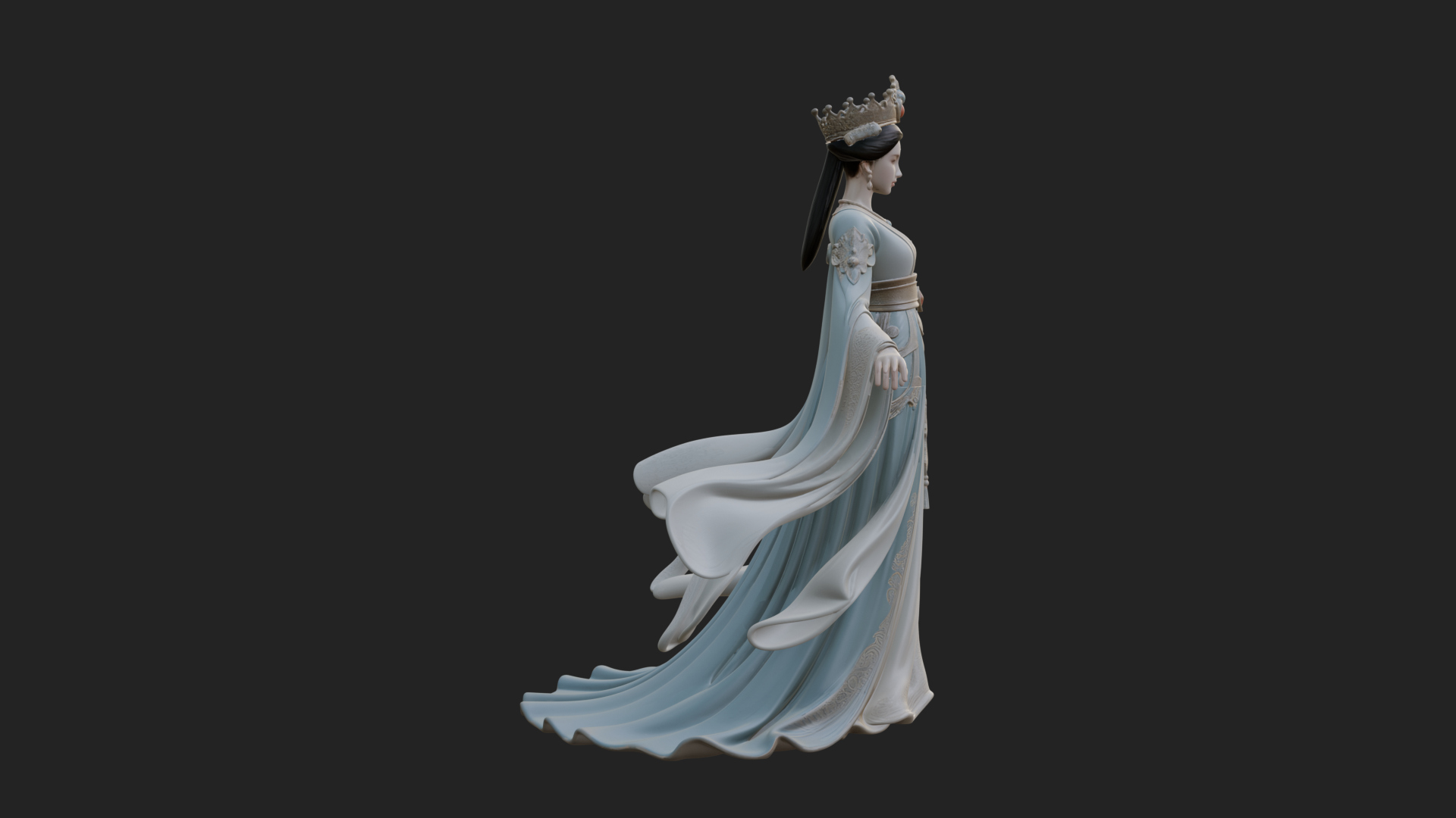 Chinese Empress Statue Design 20 3D Print Model 3D Model