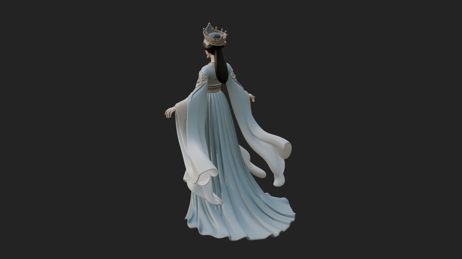 Chinese Empress Statue Design 20 3D Print Model 3D Model