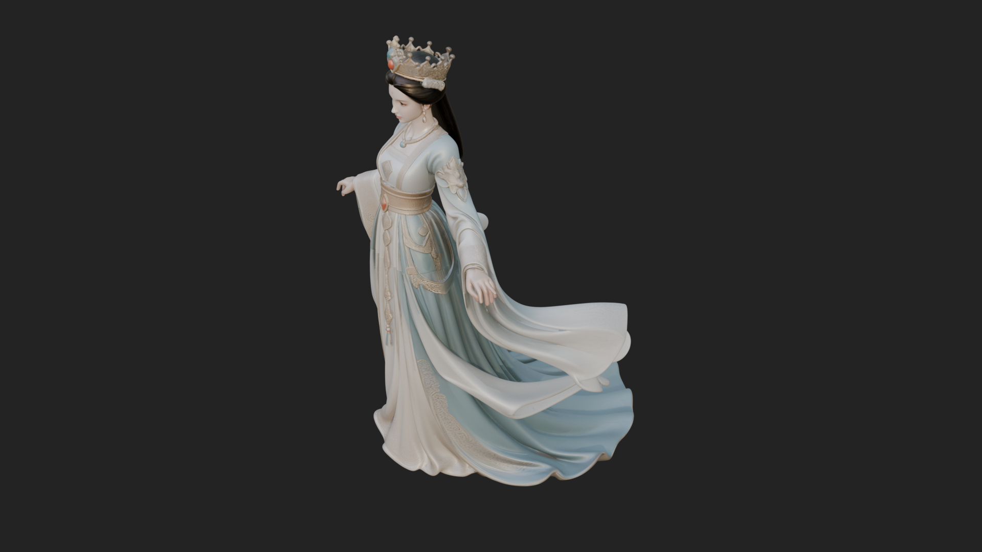 Chinese Empress Statue Design 20 3D Print Model 3D Model