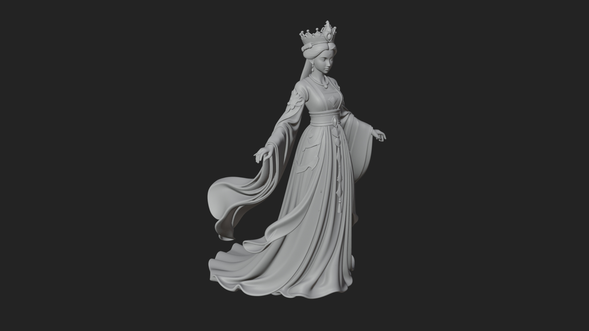 Chinese Empress Statue Design 20 3D Print Model 3D Model