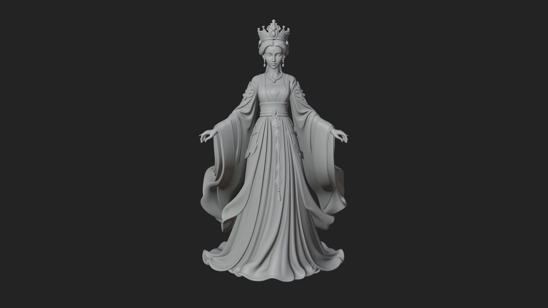 Chinese Empress Statue Design 20 3D Print Model 3D Model