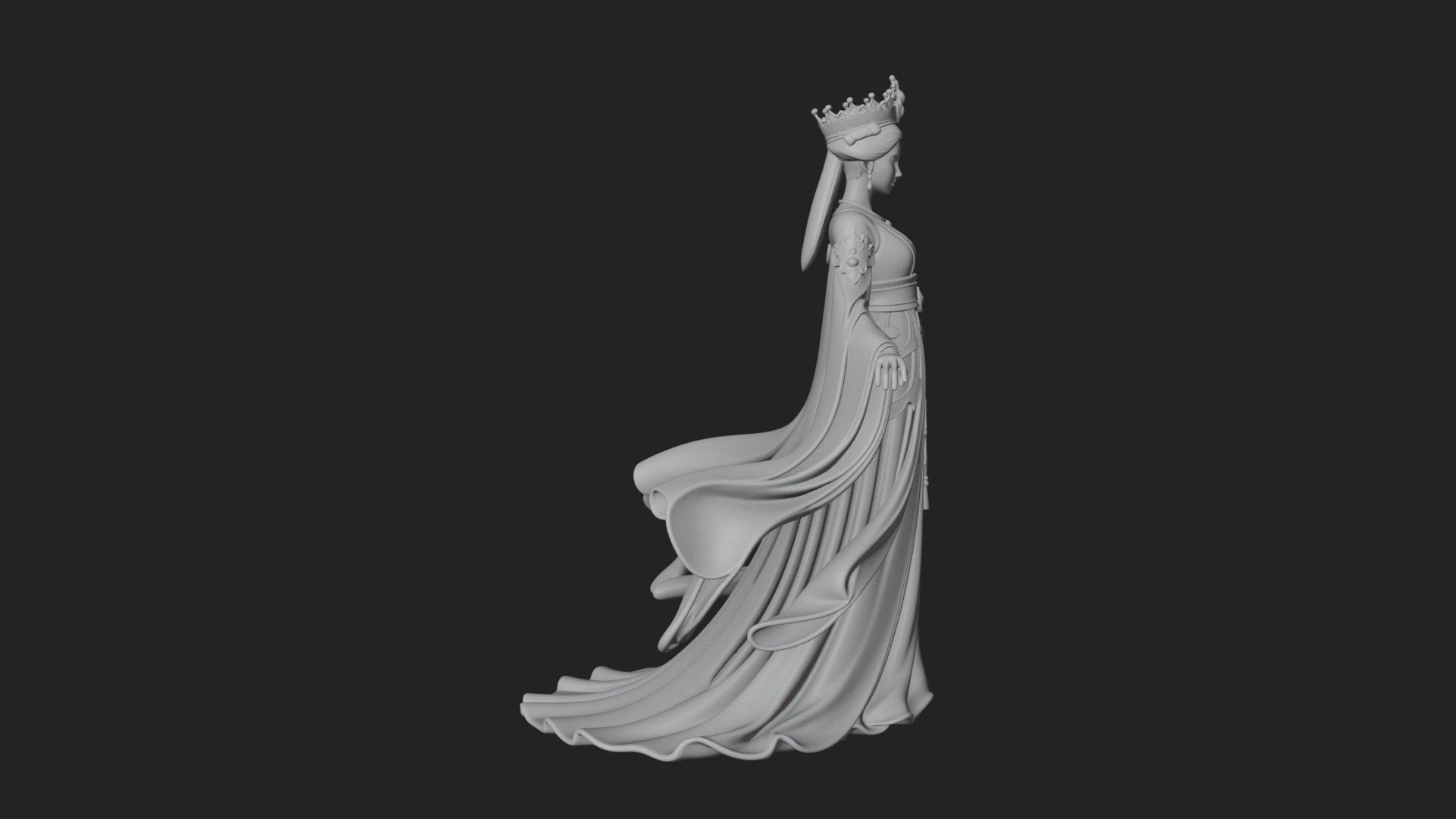 Chinese Empress Statue Design 20 3D Print Model 3D Model